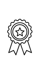Outline Award Ribbon Badge Icon PNG – Star Seal Certificate Clipart Vector