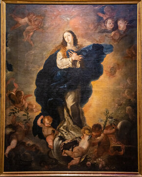Immaculate Conception, oil on canvas, Claudio Coello, 17th century, Huesca Diocesan Museum, Aragon community, Spain