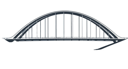 Obraz premium Architectural Bridge Illustration Against A Stark Black Backdrop Creating A Modern Appearance