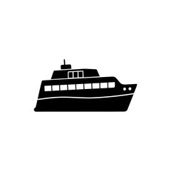 Obraz premium Silhouette Of Ferry Vector Clipart On White Background