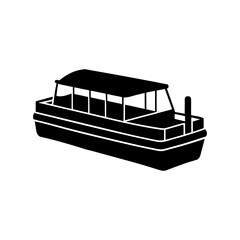Silhouette Of Pontoon Vector Clipart On White Background