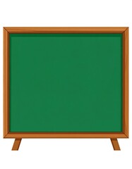Green rectangular chalkboard with brown wooden frame and small legs