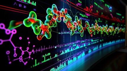 Molecular dynamics simulation of solvated protein on a monitor