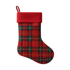 PNG Plaid Christmas stocking decoration