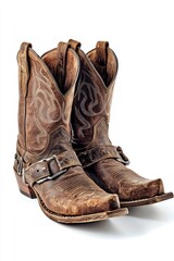 Aged brown cowboy boots