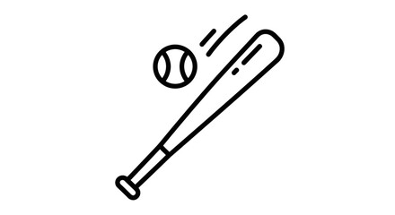 Obraz premium Baseball Equipment: A Minimalist Graphic Representation for Sporting and Athletic Activities