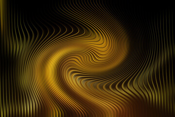 Golden Swirl Abstract Background with Metallic Wave Pattern