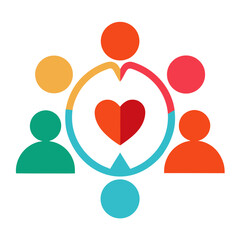 Belonging and support theme people connecting together vector illustration