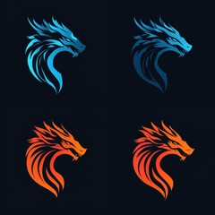 A colorful dragon set is depicted in the logo illustration with a gradient dragon emblem on a dark background