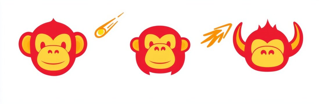 Modern graphics feature the rapidly descending Comet line, the Ox zodiac symbol, and the Monkey icon