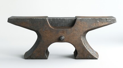 Aged metal anvil, robust and substantial