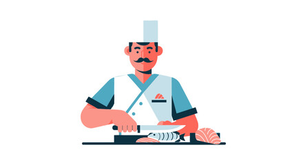 Chef Preparing Gourmet Sushi With Focus, Precision And Artistic Presentation Today