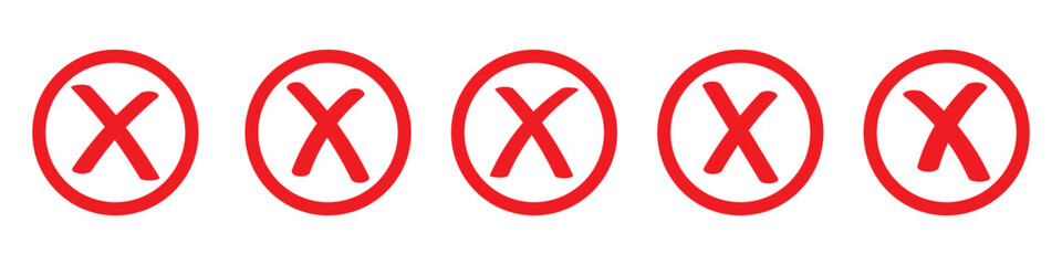 Obraz premium red cross icon set isolated vector illustration