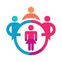Gender inclusion concept people signs clean gradient vector illustration