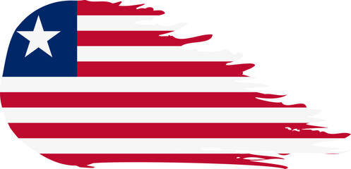 Liberia comet flag fly, grunge brush vector