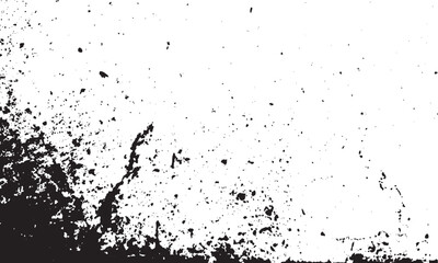 Grunge texture with spots and splashes isolated on transparent background