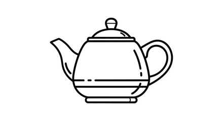 Obraz premium Elegant Teapot Silhouette Graphic in White Isolated on a Black Background Design