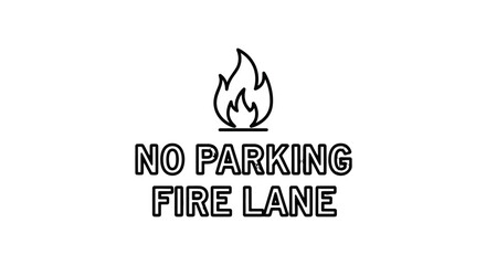 Obraz premium Fire Lane and No Parking Sign on Black Background for Safety Regulations