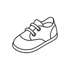 baby shoe line art vector illustration