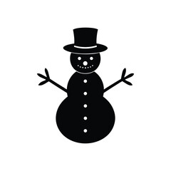 snowman vector silhouette art illustration