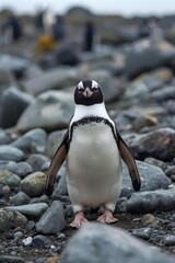 Fototapeta premium Simple Rocky Penguin Portrait