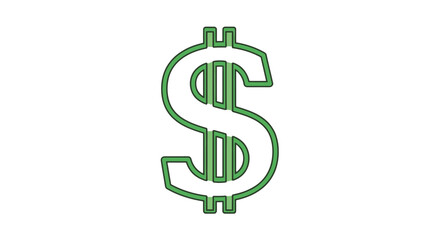 Obraz premium Green Dollar Sign Illuminated On Black Background Represents Financial Wealth And Abundance