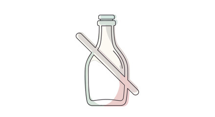 Illustration Depicting No Alcohol Policy Symbolized by a Bottle Icon