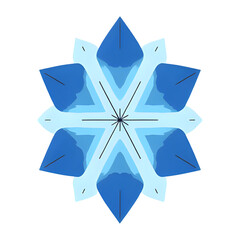 Abstract blue snowflake design with geometric symmetry