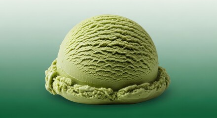 Obraz premium Delicious green tea ice cream scoop, refreshing and flavorful treat