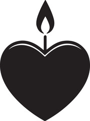 SILHOUETTE OF HEART SHAPE CANDLE 