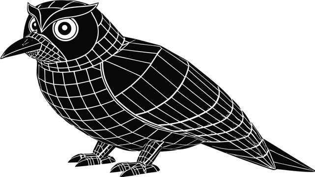 A funny cartoon bird vector illustration of a happy character design for a nature icon