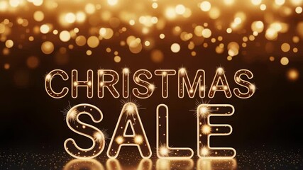 Sparkling Christmas Sale animation beckons shoppers with festive glow, creating holiday excitement and promoting seasonal savings for holiday shopping deals