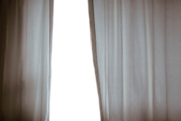 Fototapeta premium Brown Curtains with Central Light Gap – Cozy Window Drapery for Bedroom or Living Room, Soft Fabric for Warm Home Ambiance, Modern Interior Design and Privacy Solution for Stylish Spaces