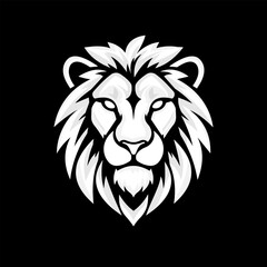 Minimalist Lion Head Logo - Simple Animal - Abstract Power - Strength Symbol - Vector Icon