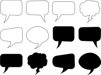 Speech Bubble and Thought Balloon Vector Set