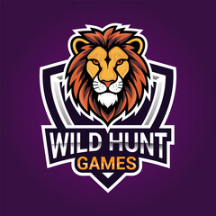 Wild Hunt Games Logo - Lion Esport - Gaming Mascot - Sports Emblem - Vector Design