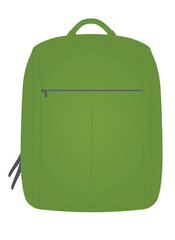 Green suitcase. front view. vector illustration	