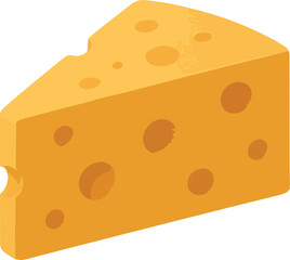 Wedge of Swiss cheese with holes food dairy