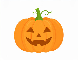 Adorable jack-o&rsquo;-lantern pumpkin illustration with a cheerful smile. Ideal for Halloween designs, kids&rsquo; crafts, and seasonal decorations.