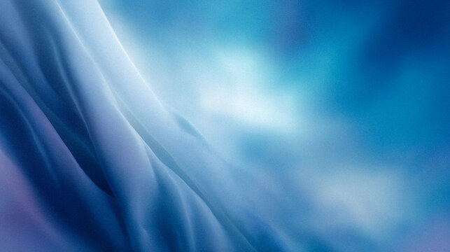Abstract Blue Waves Silk Fabric Backdrop Artistic