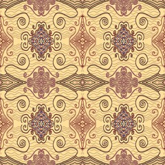 seamless pattern with golden ornament