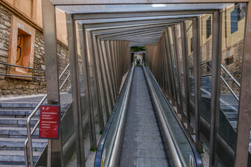 Modern Covered Escalators System Through
