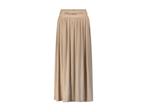 Beige maxi skirt with a gathered waist isolated on transparent background - Powered by Adobe