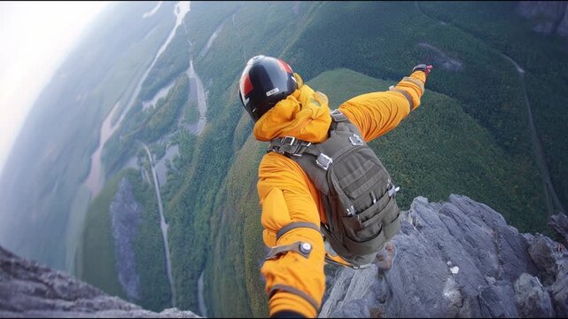 Edge of Adventure: Base Jumper Above the Mountains