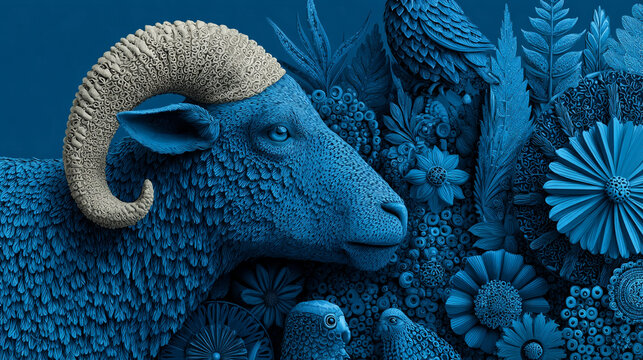 Culture concept illustration on blue background symbolizing diversity, communication, and global connection.