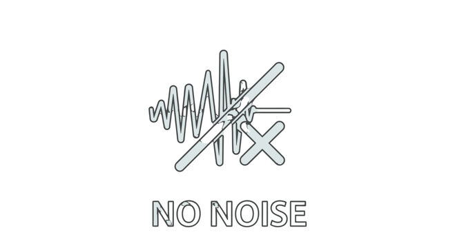 Minimalist Black and White Icon Depicting the Concept of Silence and Noise Cancellation