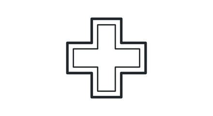 Fototapeta premium Minimalist Dark Illustration With Cross Shape Represents Health, Assistance, and Aid