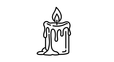 Minimalist Candle Illustration Depicting Light and Shadows in a Dark Backdrop Design