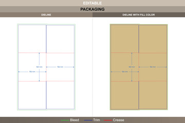 Protective insert dividers dieline professional vector printing packaging layout durable folds neat structural design and precise die line setup for product protection
