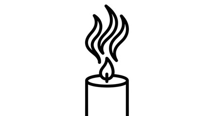Obraz premium Minimalist Candle Illustration Depicting Serenity And Peaceful Illumination In Darkness